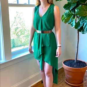 BCBG green maxi with asymmetric hem, size S